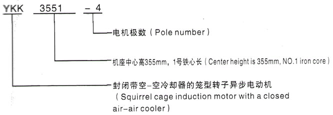 YKK系列(H355-1000)高压YR6301-4/1600KW三相异步电机西安泰富西玛电机型号说明